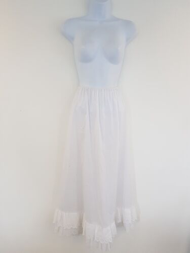 Vintage Petticoat Skirt Underskirt Long Maxi White Retro Size 14 16 FLAWS - Picture 4 of 15
