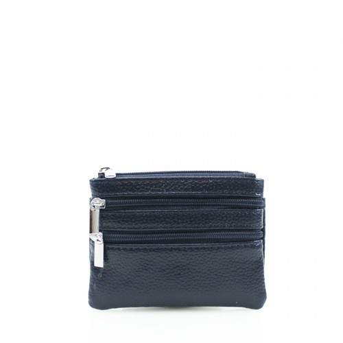 Ladies 001 Leather Double Zipper Coin Purse Small Pouch Women Small Key Holder - Picture 6 of 16