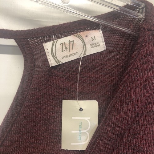 Maurices 24/7 red thin knit sweater Long sleeve Top women's Size M NWT - Picture 5 of 6