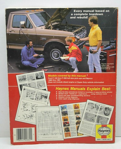 Haynes Repair Manual for Ford Pick-Ups & Bronco 1980 - 1991 F-100 to F-350 V6 V8 - Picture 2 of 7