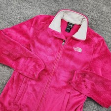 The North Face Jacket Women Size S Pink Fuzzy Fleece Full Zip Casual Plush Small
