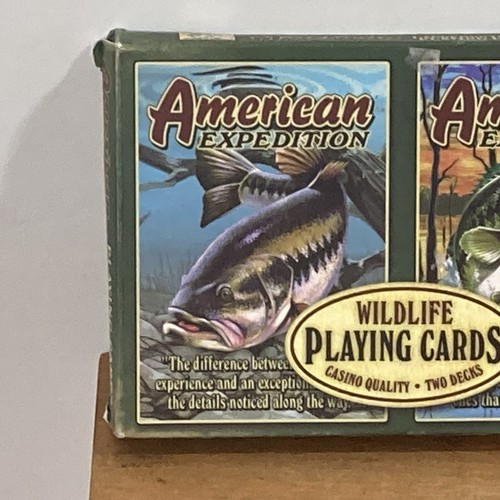Wildlife Playing Cards American Expedition Largemouth Bass 2 Decks New in Box - Picture 9 of 13