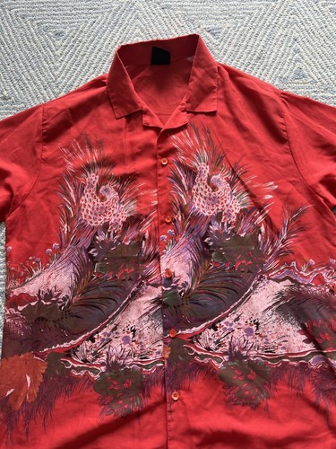 Coronet Casuals Short Sleeve Vintage Button Shirt - Red - XL - Picture 2 of 5