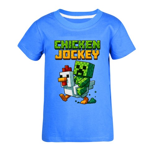 Unisex Kids Funny Chicken Jockey T-Shirt Gamer Chicken Ride GameS Girls Boys Top - Picture 26 of 53