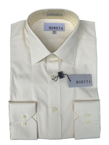 MODENA Men's Premium Long Sleeve Button Up Solid Color 100 % Cotton Dress Shirt - Picture 5 of 51