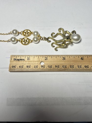 Gold Octopus Pendant, Beach Octopus Necklace, Octopus Necklace, handcraft - Picture 8 of 8