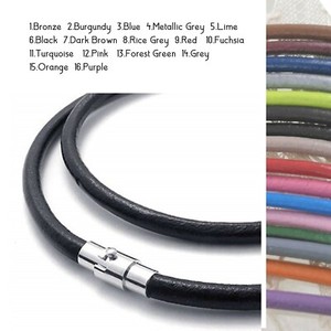 BULK 20 Black leather braided necklace 60.96cm 24/"