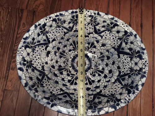 MEDIUM BATHROOM SINK 17X14 CERAMIC HAND PAINT DROP IN UNDERMOUNT - Picture 4 of 10