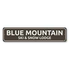 Personalized Ski  Snow Lodge Sign Mountain Cabin Metal Wall Decor - Aluminum