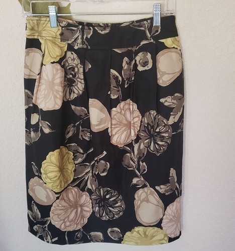 Moschino Cheap and Chic Floral Cotton Linen Skirt Size 6 Pleat - Picture 3 of 5
