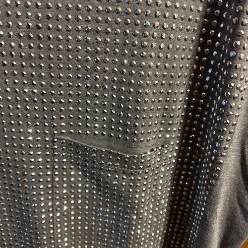 Forever 21 Grey Studded T Shirt SZ M - Picture 3 of 4