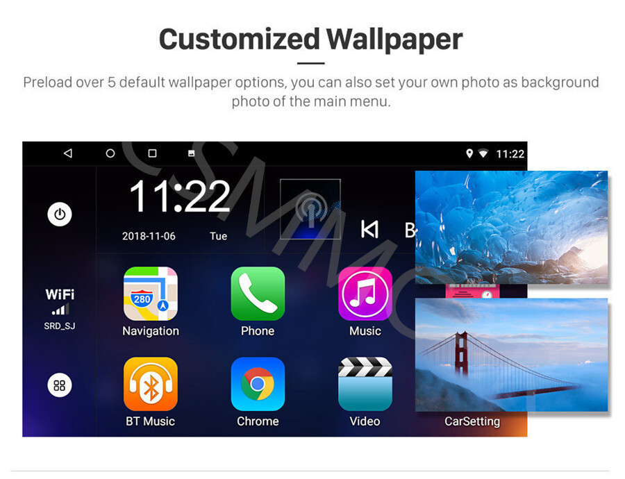 1 Din Touch Screen Car Stereo MP5 Player Radio For Carplay Android Auto GPS Wifi