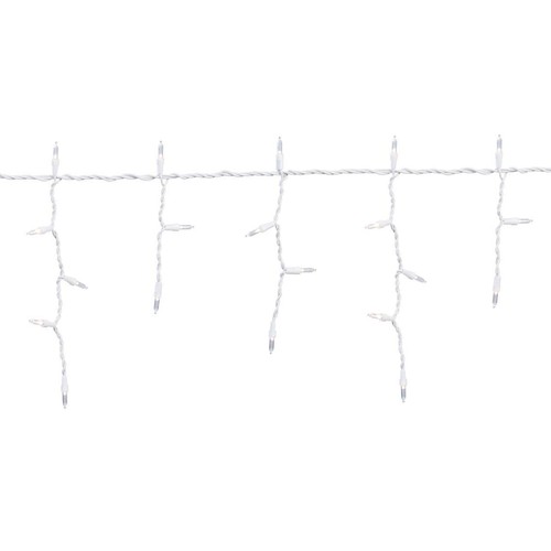 Holiday Time 500-Count Cool White LED Icicle Christmas Lights with White Wire - Picture 2 of 7