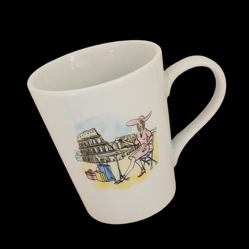 Boston Warehouse 2004 Ceramic Coffee Cup Traveling Woman Shopping Rome Italy - Picture 23 of 23