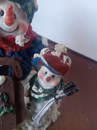 Vintage in Motion Snowmen Snow Man Figurine Dad & Baby Dayton Hudson Corp - Picture 6 of 9