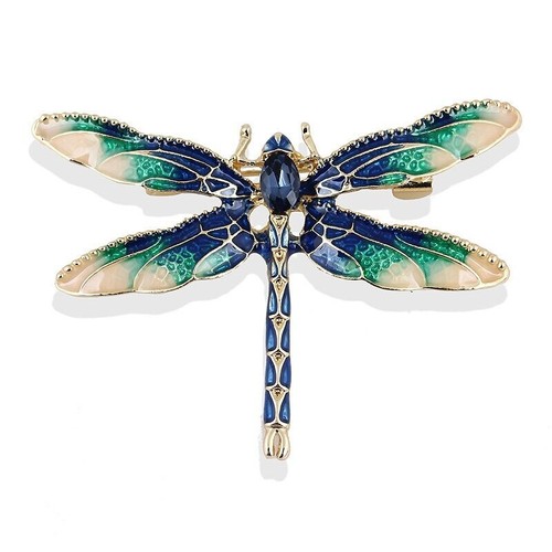 Fashion Crystal Vintage Dragonfly Brooch Large Insect Brooches For Women Pins - Picture 4 of 11