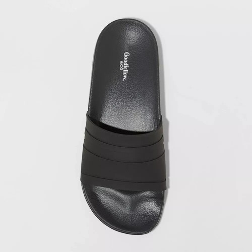 Men's Ricky Slides Black Sandals - Size Large 11/12 Goodfellow & Co™ BNWT - Picture 3 of 6