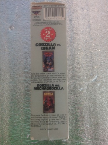 2 Godzilla Special Tape Set. Vs. Gigan and Vs. Mechagodzilla VHS VCR Horror - Picture 2 of 7