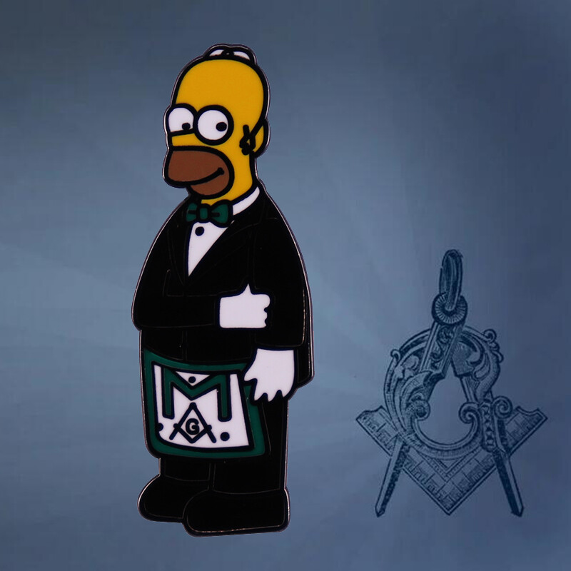 Masonic Apron Lapel Pin Cartoon homer Simpsons Ceremonial mason craft lodge | eBay Masonic Apron Lapel Pin Cartoon homer Simpsons Ceremonial mason craft lodge | eBay