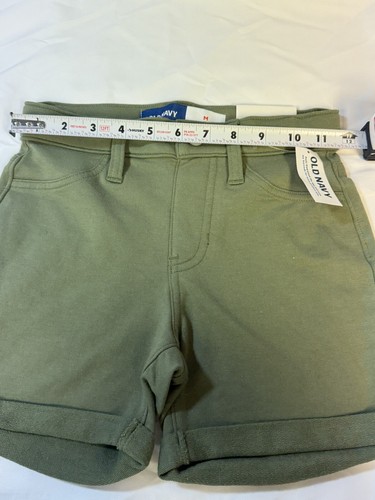 Old Navy Girls French Terry Rolled-Cuff Midi Shorts Size M(8) NWT Color Olive - Picture 2 of 6