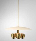 1950's Mid Century Antique 4 Light Modern Raw Brass Pendant Sputnik chandelier