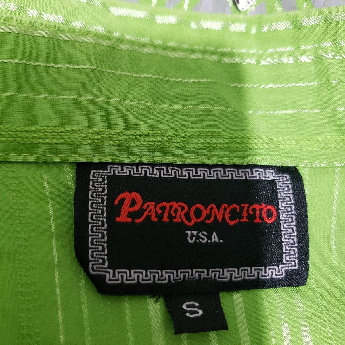 Patron Cito Green Shiny Men's Graphic Western Shirt Button Patron Cito Green Shiny Men's Graphic Western Shirt Button