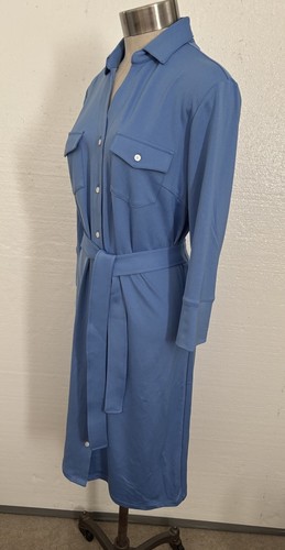 J. McLaughlin Brynn Shirt Dress Denim Blue Size Medium NWT $238 - Picture 5 of 9