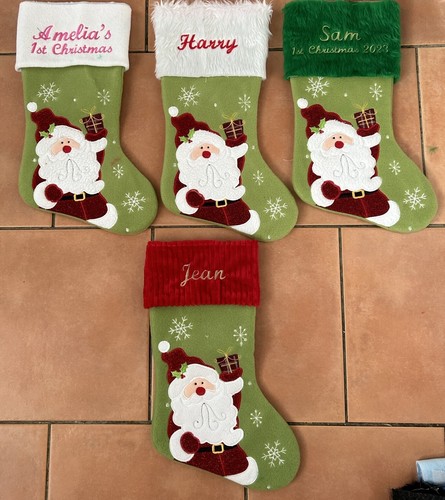 Embroidered Christmas Stocking-Personalized 'My 1st Christmas & name' or name - Picture 15 of 61