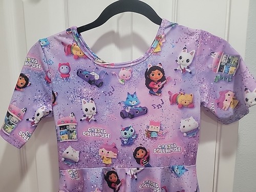 Gabby's Dollhouse Multi Purple Color Dress Custom ESTY Made size 8T - Picture 2 of 4