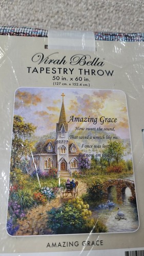 Amazing Grace How Sweet Sound Church Quilted Throw Blanket 50x60 Virah Bella - Picture 2 of 13