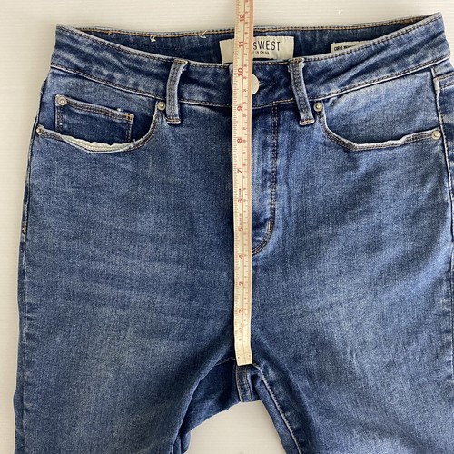 Jeanswest Jeans Womens 8 Denim Curve High Waisted Skinny 7/8 Zipper Ankles - Picture 10 of 12