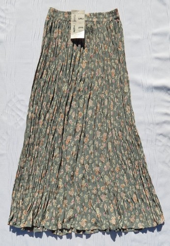 NEU ORVIS US Gr. XS S grün Blumenmuster Rayon zum Anziehen Besen langer Maxirock - Bild 3 von 6