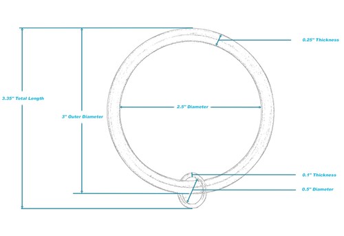 16 pcs 2.5" Inner Diameter Metal Curtain Rings with Eyelets Fits Up to 2" Rod... - Picture 3 of 4