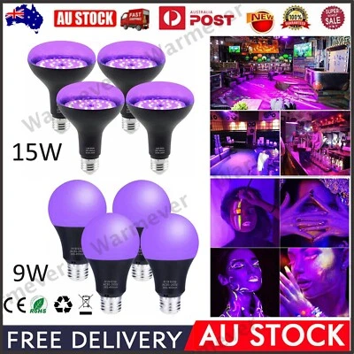 E27 UV Black Light Bulb LED Bar Party Body Paint Fluorescent Poster Lamp 9W 15W - image 1 of 4