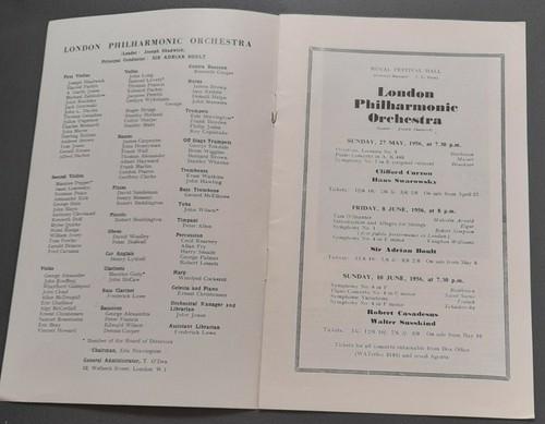1956 Royal Festival Hall program London Philharmonic Orchestra Massimo Freccia - Imagen 2 de 6