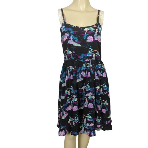 Disney Her Universe prendisole sirena laguna Peter pan spaghetti strap floreale taglia M - Foto 2 di 18