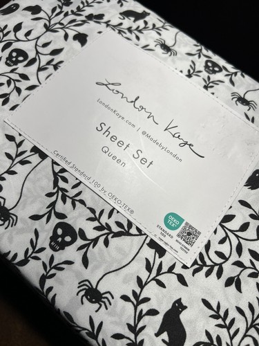 LONDON KAYE Spooky Vines HALLOWEEN QUEEN Sheet Set Black Cats NEW!!! Cute! - Picture 4 of 5