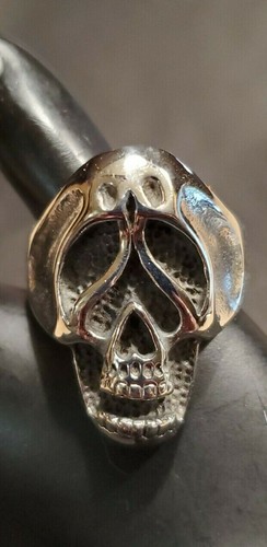 Detailed stainless steel skull face of death ring. Size 13, 14, 15 & 16 - Picture 2 of 3