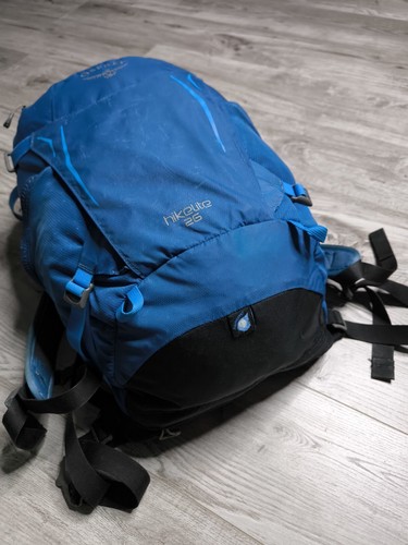 Premium Osprey Hikelite 25 Backpack + Raincover Hiking Outdoor Clothing Blue - Picture 3 of 11