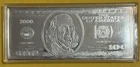 4 oz Silver Bar .999 Fine $100 Bill Design 2000 Benjamin Franklin