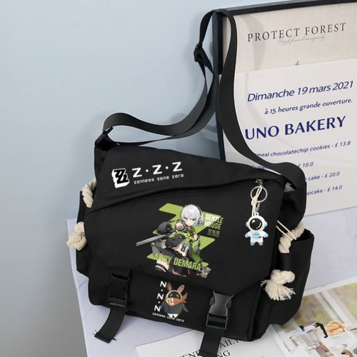 New ZZZ Zenless Zone Zero Role Black/White Shoulder Bag Crossbody w/Pendant Gift - Picture 15 of 58