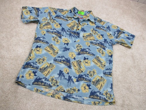 Camicia Reyn Spooner Joe Kealoha uomo grande blu giallo spiaggia stampa grafica floreale - Foto 2 di 16