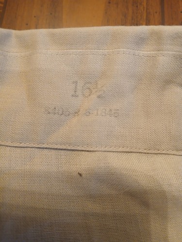 US Army Military Khaki Short Sleeve Shirt Uniform 16 1/2- Stained (23-385) - Picture 5 of 5