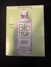 Bausch + Lomb 2 Pack Biotrue Multi-Purpose Contact Lens Solution 10 oz + case
