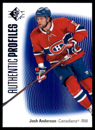 2021-22 SP Authentic Profiles Blue Josh Anderson Montreal Canadiens #AP6 TW35970