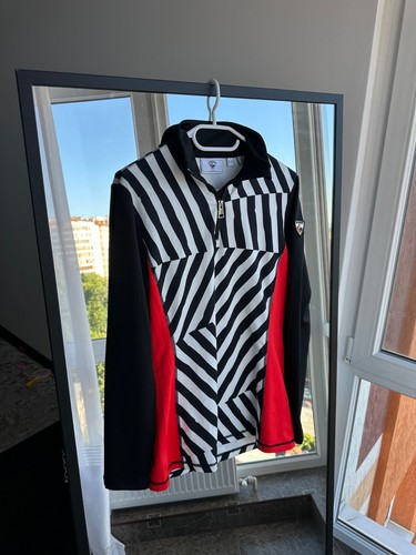 Rossignol Créateur Optical Oblics Ski Jacket Black White Red Geometric Z Sz L - Picture 1 of 14