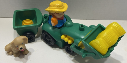 2003 Fisher Price Little People Traktor Hund/Bauer spielt Bauer in der Dell - Bild 7 von 9