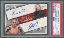 2015 Topps UFC Knockout Dana White Georges St-Pierre Dual Auto /50 PSA 8