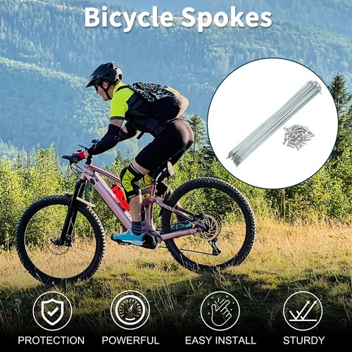 1 Satz 14G 203mm Länge Fahrrad Speichen Nippel Carbonstahl verzinkt universal - Bild 2 von 7