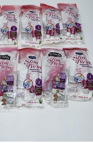 LOT OF 8 Schick Slim Twin Disposable Women's Razors 2 razors per pack; 20 Total